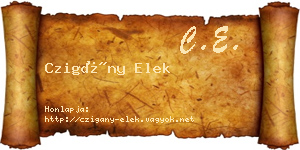 Czigány Elek névjegykártya