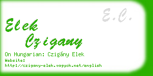 elek czigany business card